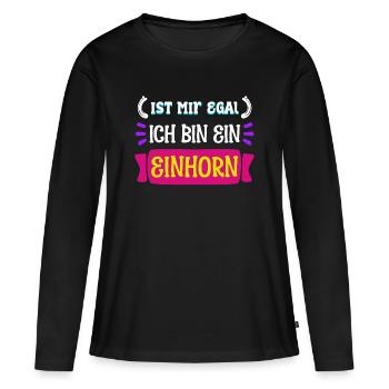 Je m’en fous de la déclaration, je m’en fous - T-shirt manches longues Premium bio Femme - noir - Devant - Julia (174cm)