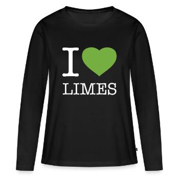 J’ADORE LES CITRONS VERTS - T-shirt manches longues Premium bio Femme - noir - Devant - Julia (174cm)