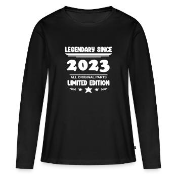 2023 - Année 2023 - Année 2023 - T-shirt manches longues Premium bio Femme - noir - Devant - Julia (174cm)