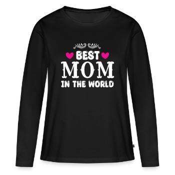 Beste Mama der Welt - Frauen Premium Bio Langarmshirt - Schwarz - Vorne - Julia (174cm)