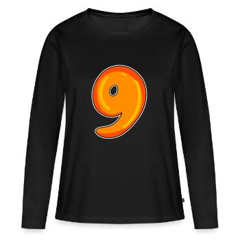 Neuf - 9 Motif - T-shirt manches longues Premium bio Femme - noir - Devant - Julia (174cm)