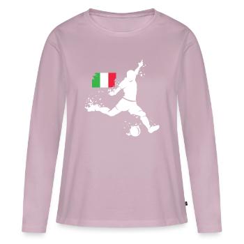 Fußball Team Italien Spieler Explosion EM 2024 - Frauen Premium Bio Langarmshirt - Altrosa - Vorne - Julia (174cm)