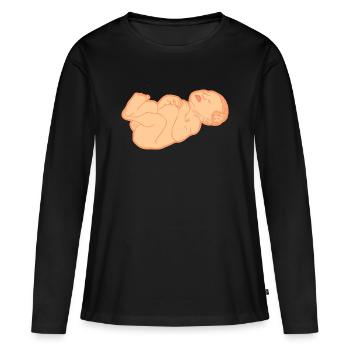 Nouveau-né, teint clair - T-shirt manches longues Premium bio Femme - noir - Devant - Julia (174cm)