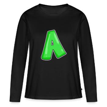 point A Point initial - T-shirt manches longues Premium bio Femme - noir - Devant - Julia (174cm)