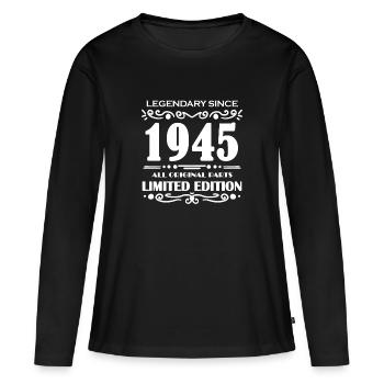 1945 - Year 1945 - Year 1945 - Women's Premium Organic Long Sleeve Shirt - black - Front - Julia (174cm)