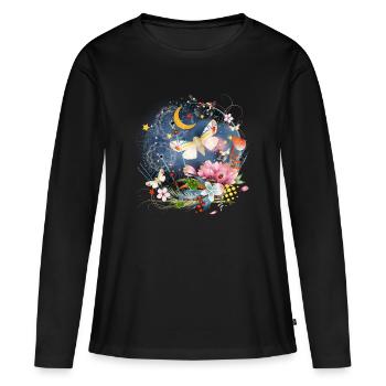 Insectes rares, exotiques et indigènes la nuit - T-shirt manches longues Premium bio Femme - noir - Devant - Julia (174cm)