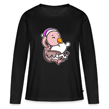 Ostrich Tired Sleeping Sleeping Girl - Women's Premium Organic Long Sleeve Shirt - black - Front - Julia (174cm)