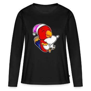 Parrot Tired Sleeping Sleeping Girl - Women's Premium Organic Long Sleeve Shirt - black - Front - Julia (174cm)