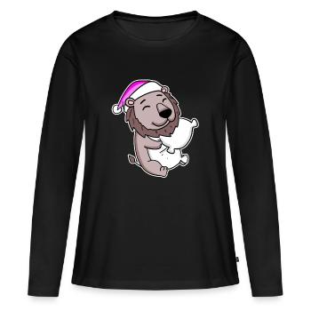 Leo Tired Sleeping Sleeping Girl - Women's Premium Organic Long Sleeve Shirt - black - Front - Julia (174cm)