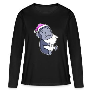 Gorilla Tired Sleeping Sleeping Girl - Women's Premium Organic Long Sleeve Shirt - black - Front - Julia (174cm)