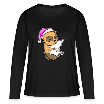 Guinea Pig Tired Sleeping Sleeping Girl - Women's Premium Organic Long Sleeve Shirt - black - Front - Julia (174cm)