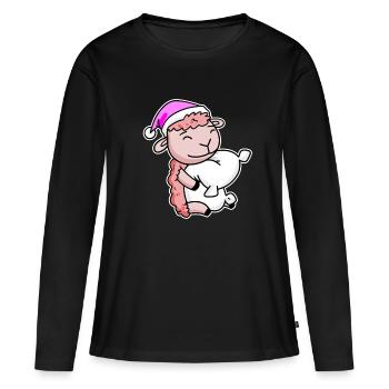 Sheep Tired Sleeping Sleeping Girl - Women's Premium Organic Long Sleeve Shirt - black - Front - Julia (174cm)