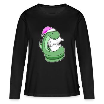 Snake Tired Sleeping Sleep Girl - Women's Premium Organic Long Sleeve Shirt - black - Front - Julia (174cm)