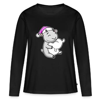 Goat Tired Sleeping Sleeping Girl - Women's Premium Organic Long Sleeve Shirt - black - Front - Julia (174cm)