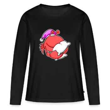 Crab Tired Sleeping Out Sleeping Girl - Women's Premium Organic Long Sleeve Shirt - black - Front - Julia (174cm)