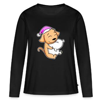 Dog Tired Sleeping Sleeping Girl - Women's Premium Organic Long Sleeve Shirt - black - Front - Julia (174cm)
