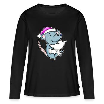 Mouse Tired Sleeping Sleep Girl - Women's Premium Organic Long Sleeve Shirt - black - Front - Julia (174cm)
