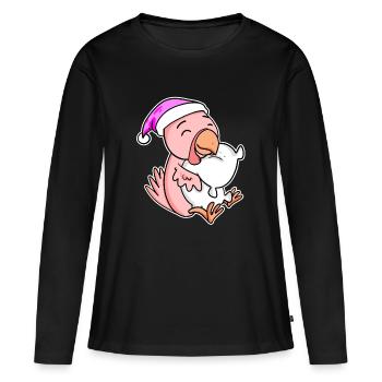 Chicken Tired Sleeping Sleeping Girl - Women's Premium Organic Long Sleeve Shirt - black - Front - Julia (174cm)
