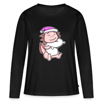 Axolotl Tired Sleeping In Sleeping Girl - Women's Premium Organic Long Sleeve Shirt - black - Front - Julia (174cm)