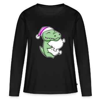 Crocodile Tired Sleeping Sleeping Girl - Women's Premium Organic Long Sleeve Shirt - black - Front - Julia (174cm)