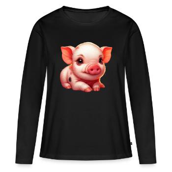Piglet piglet - Women's Premium Organic Long Sleeve Shirt - black - Front - Julia (174cm)