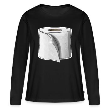 Papier hygiénique - T-shirt manches longues Premium bio Femme - noir - Devant - Julia (174cm)