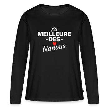 La Meilleure des Nanous - T-shirt manches longues Premium bio Femme - noir - Devant - Julia (174cm)
