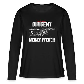 Ich bin Dirigent - Frauen Premium Bio Langarmshirt - Schwarz - Vorne - Julia (174cm)