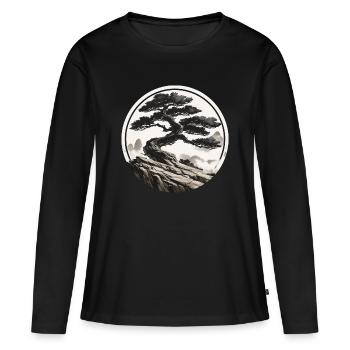 Asian Landscape - Women's Premium Organic Long Sleeve Shirt - black - Front - Julia (174cm)