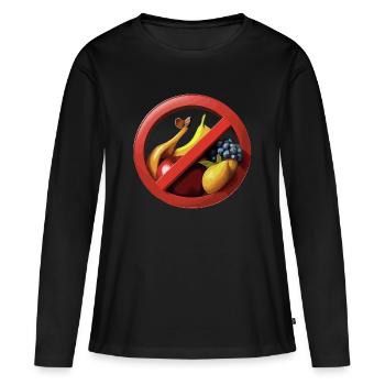 Fruit abstinence with prohibition signs - Women's Premium Organic Long Sleeve Shirt - black - Front - Julia (174cm)