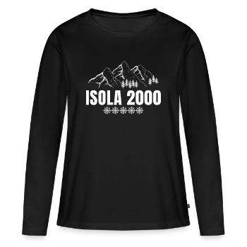 Skifahren, Skigebiet, Skigebiet, Skifahrer - Frauen Premium Bio Langarmshirt - Schwarz - Vorne - Julia (174cm)