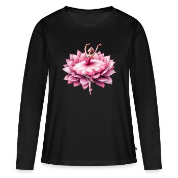 Danseuse de ballet avec tutu - T-shirt manches longues Premium bio Femme - noir - Devant - Julia (174cm)