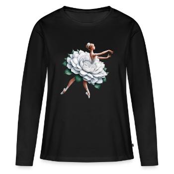 Danseuse de ballet avec tutu - T-shirt manches longues Premium bio Femme - noir - Devant - Julia (174cm)