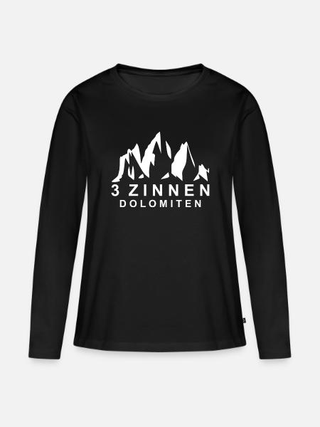 Drei Zinnen Dolomiten - Frauen Premium Bio Langarmshirt - Schwarz