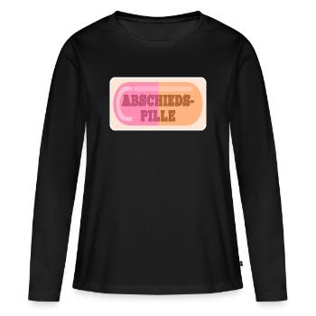 ABSCHIEDSPILLE ABSCHIED - Frauen Premium Bio Langarmshirt - Schwarz - Vorne - Julia (174cm)