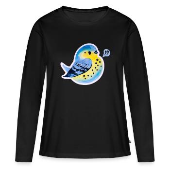 Mésange - T-shirt manches longues Premium bio Femme - noir - Devant - Julia (174cm)