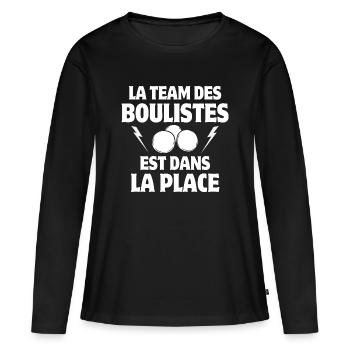 pétanque, bowler, pétanque fan - Women's Premium Organic Long Sleeve Shirt - black - Front - Julia (174cm)