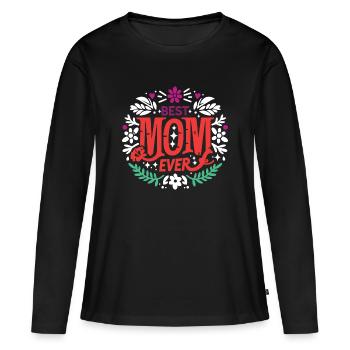 Beste Mutter aller Zeiten - Frauen Premium Bio Langarmshirt - Schwarz - Vorne - Julia (174cm)