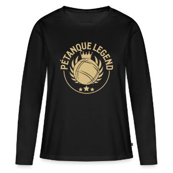 Boules de pétanque pour pétanque, pétanque et pétanque - T-shirt manches longues Premium bio Femme - noir - Devant - Julia (174cm)