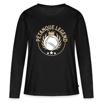 Boules de pétanque pour pétanque, pétanque et pétanque - T-shirt manches longues Premium bio Femme - noir - Devant - Julia (174cm)