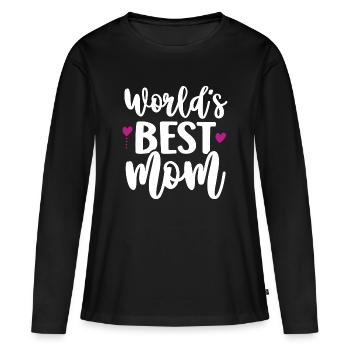 World's Best Mom - Women's Premium Organic Long Sleeve Shirt - black - Front - Julia (174cm)