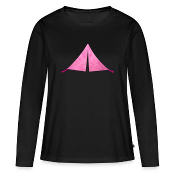 Tente Fell Camping Flausching Camper Extérieur Rose - T-shirt manches longues Premium bio Femme - noir - Devant - Julia (174cm)