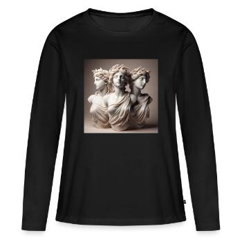 Sculptures grecques - T-shirt manches longues Premium bio Femme - noir - Devant - Julia (174cm)