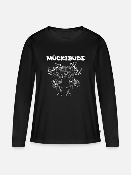 Muckibude - Frauen Premium Bio Langarmshirt - Schwarz