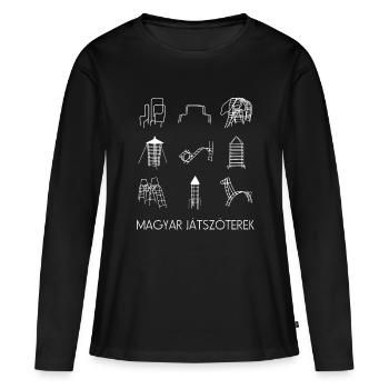 Ungarische Klettergerüste - Frauen Premium Bio Langarmshirt - Schwarz - Vorne - Julia (174cm)