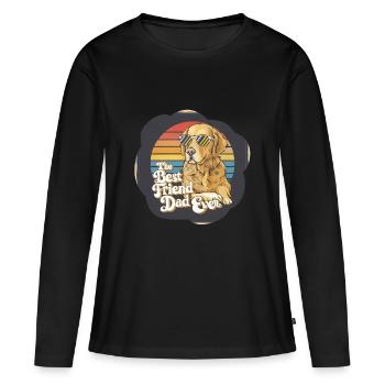 Taille du chien de papa - T-shirt manches longues Premium bio Femme - noir - Devant - Julia (174cm)