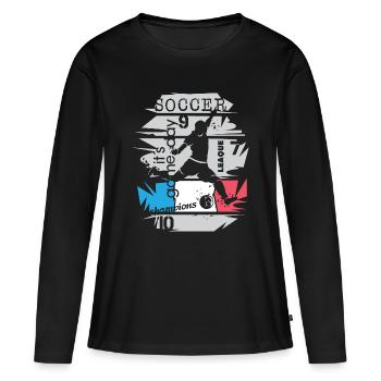 Fußball Frankreich Torschuss Ball Explosion Fan - Frauen Premium Bio Langarmshirt - Schwarz - Vorne - Julia (174cm)