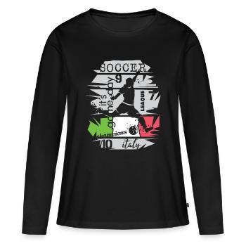 Fußball Italien Torschuss Team Illustration Symbol - Frauen Premium Bio Langarmshirt - Schwarz - Vorne - Julia (174cm)
