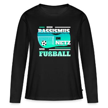Kein Rassismus im Netz - Frauen Premium Bio Langarmshirt - Schwarz - Vorne - Julia (174cm)