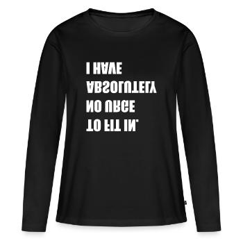 pas envie de s’intégrer - T-shirt manches longues Premium bio Femme - noir - Devant - Julia (174cm)